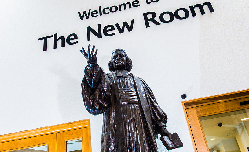 Statue of Charles Wesley in the courtyard of The New Room